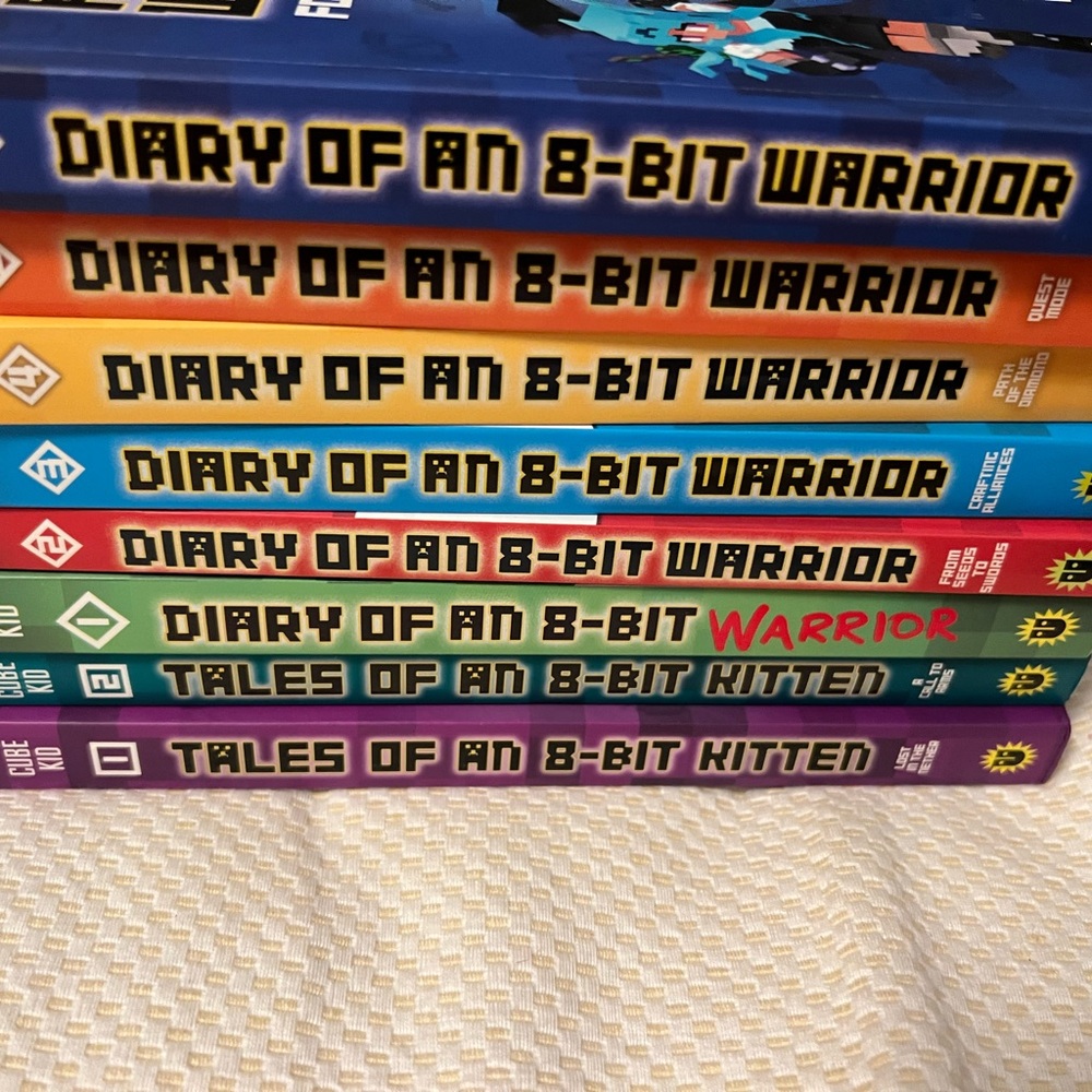 Diary of an 8-Bit Warrior Book Set 1-6 and tales of an 8 Bit kitten 1-2